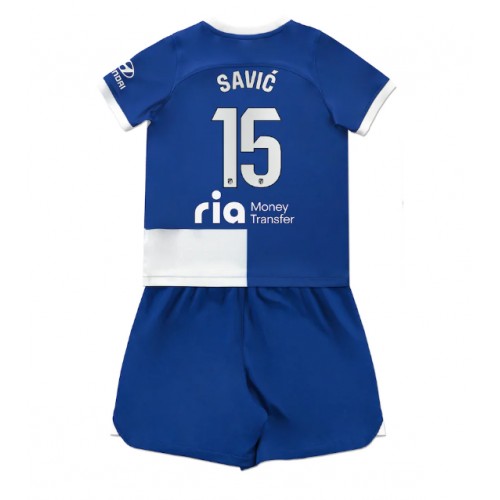 Maillot de foot Atletico Madrid Stefan Savic #15 Extérieur enfant 2023-24 Manches Courte (+ pantalon court)